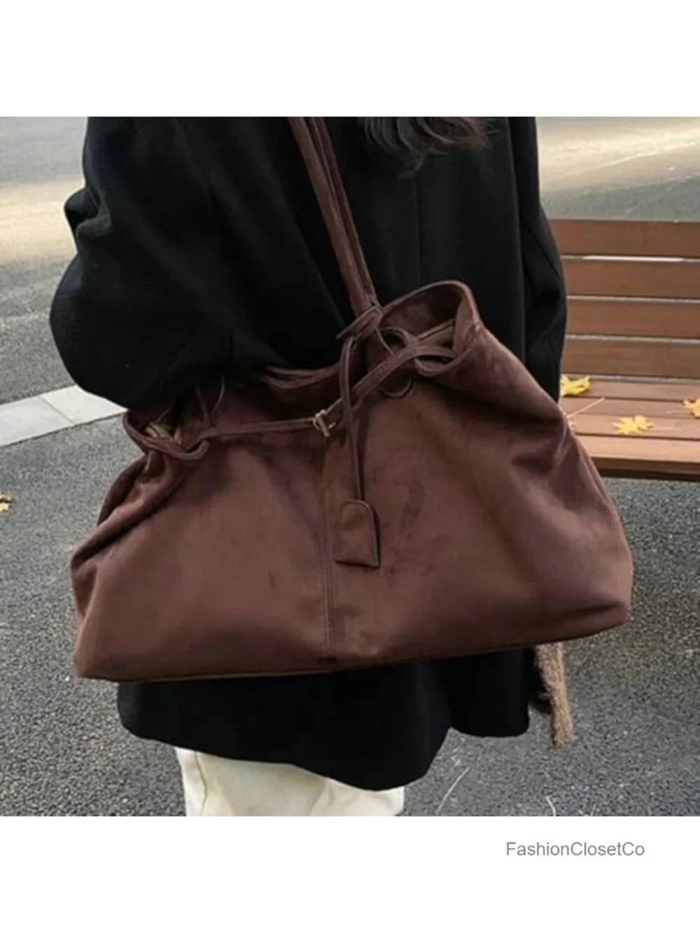 Oversized Suede Tote Handbag Top Handle Satchel Purse for Women Hobo Shoulder